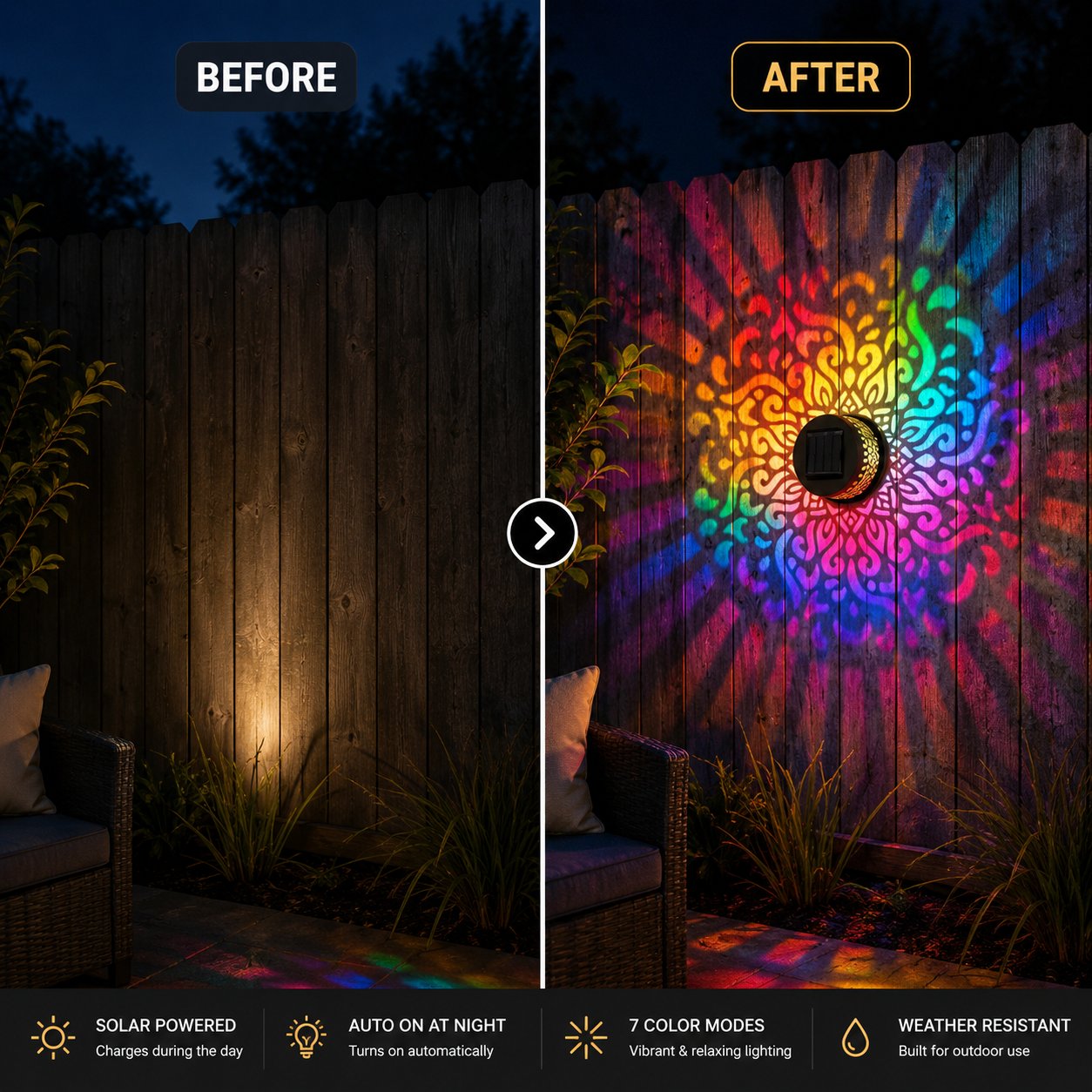 SolarGlow™ 7-Color Outdoor Projection Lamp