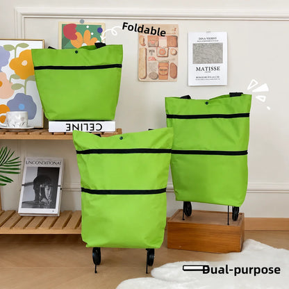 Foldable Rolling Shopping Bag – Expandable Grocery Tote with Wheels