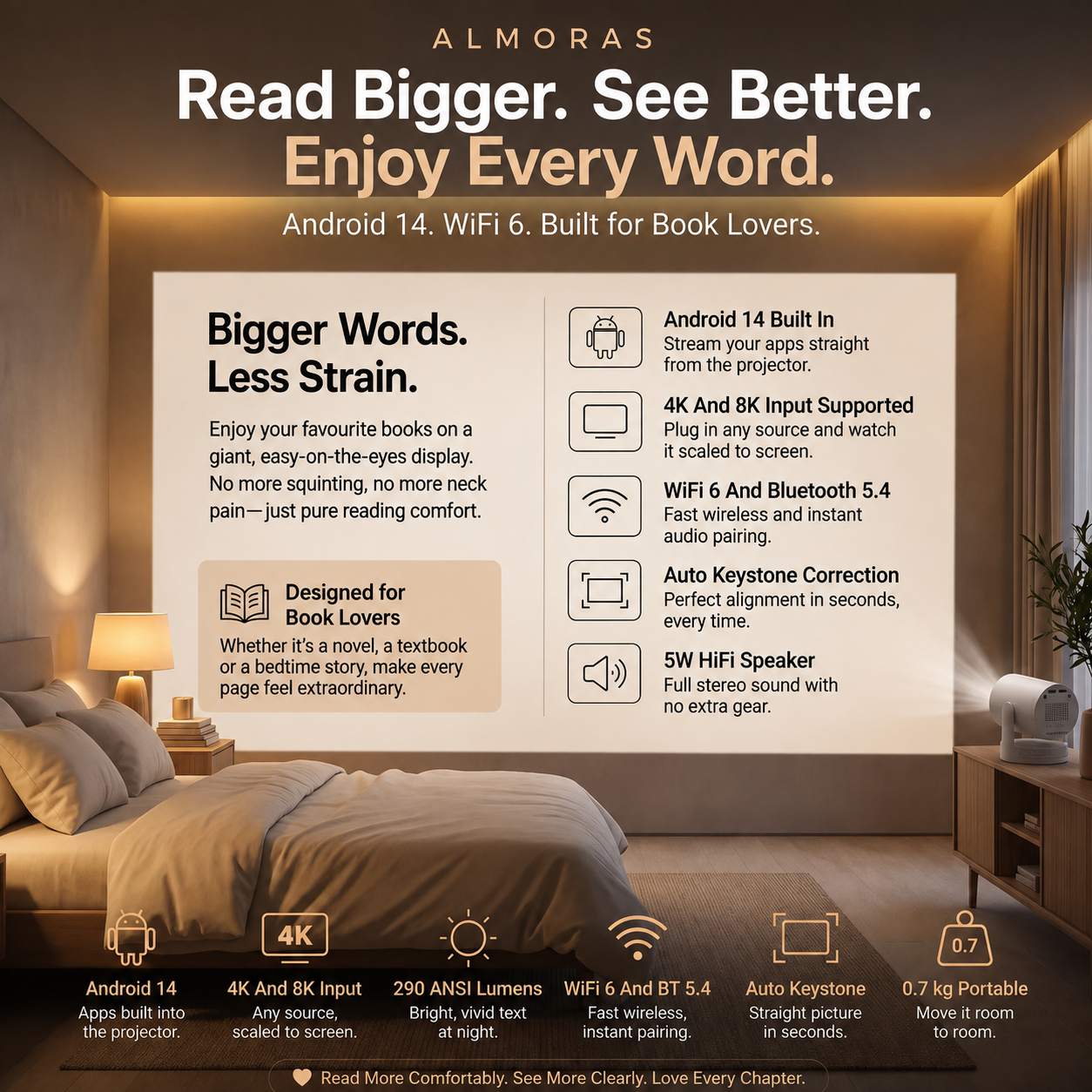 Almoras™ Smart Projector