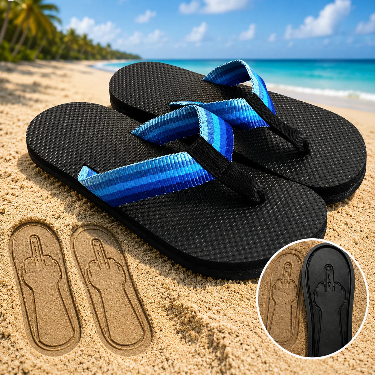FlipOff™ Sand Print Flip Flops
