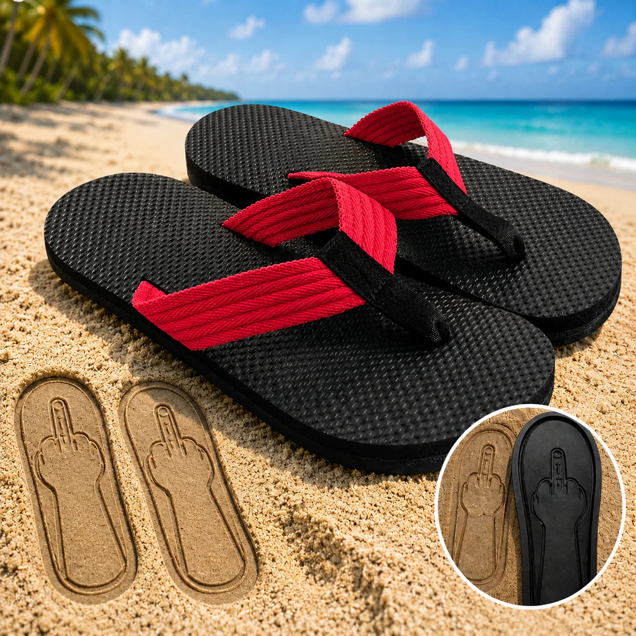 FlipOff™ Sand Print Flip Flops