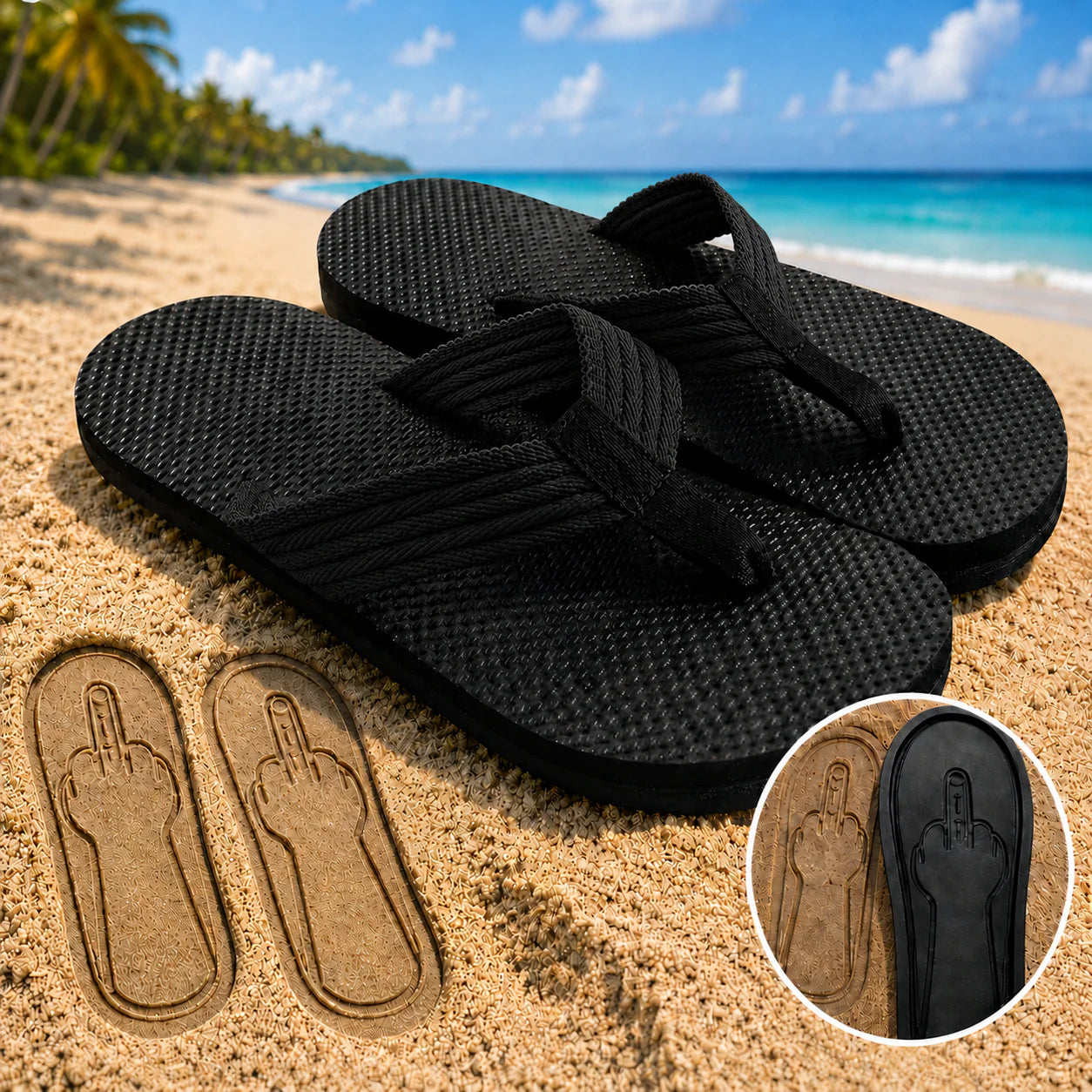 FlipOff™ Sand Print Flip Flops