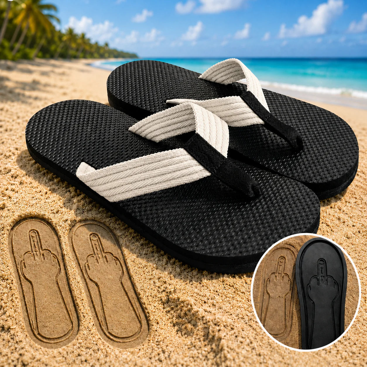 FlipOff™ Sand Print Flip Flops