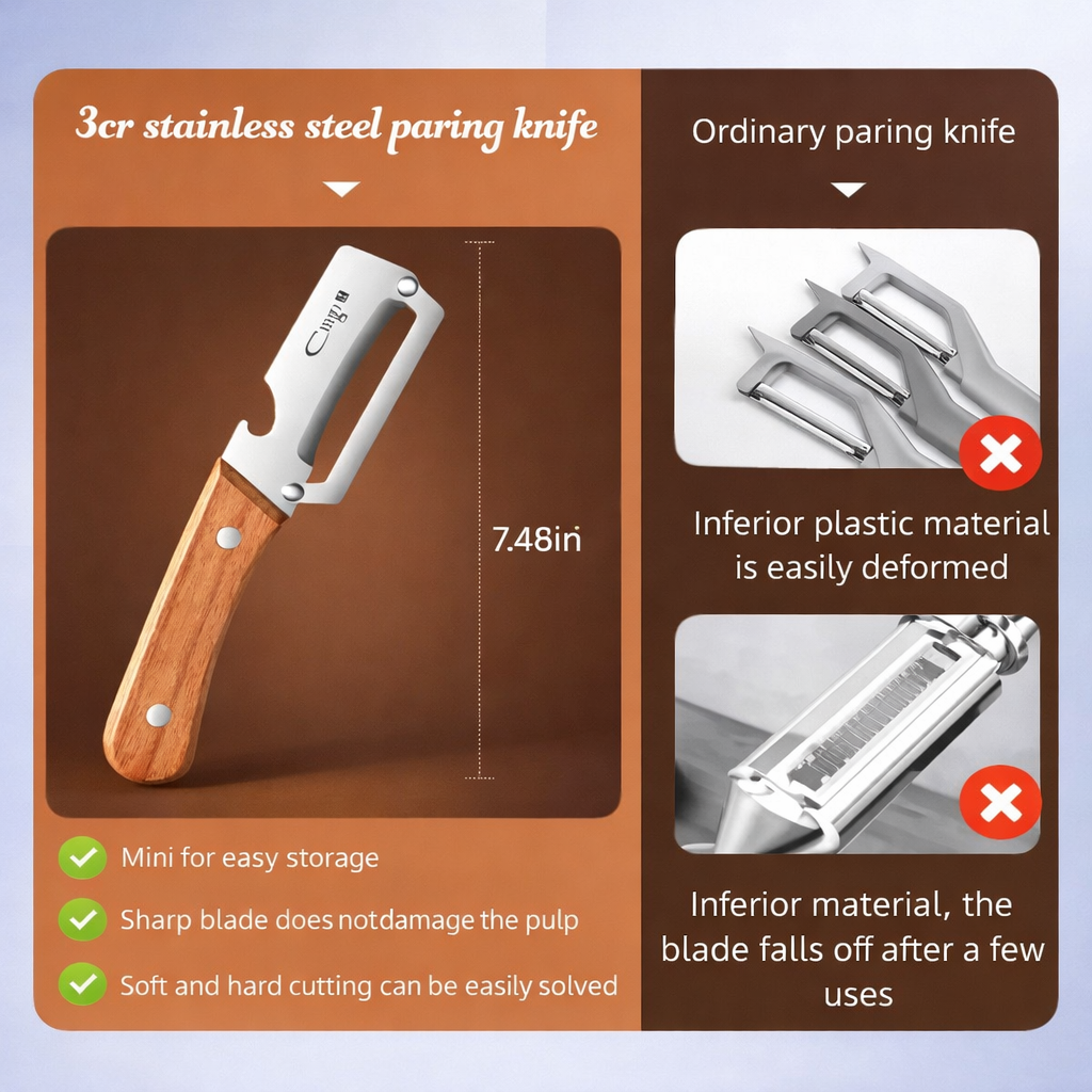 WoodGrip Stainless Precision Peeler™