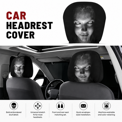 Horror Face Car Headrest Covers