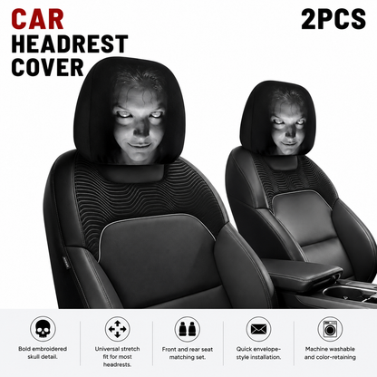 Horror Face Car Headrest Covers