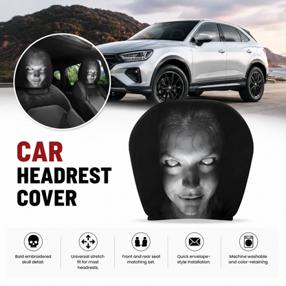Horror Face Car Headrest Covers