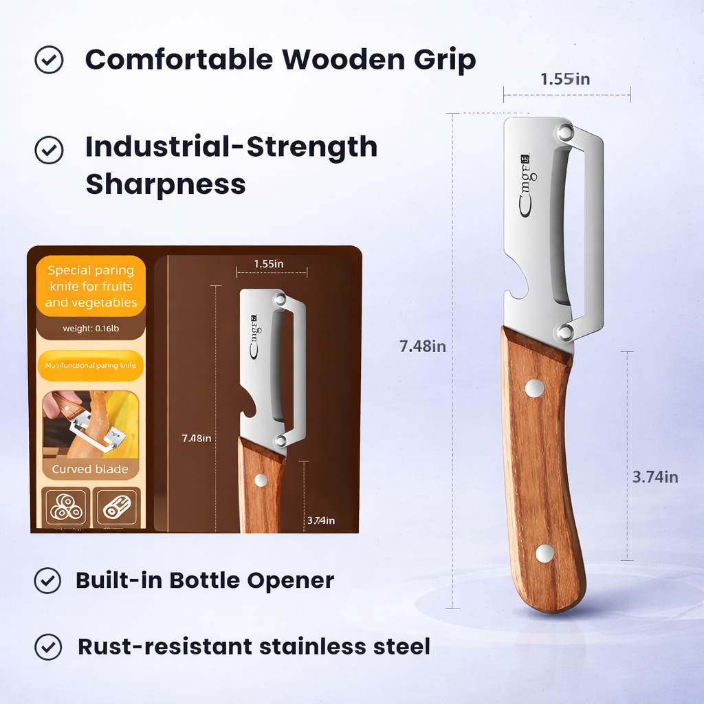 WoodGrip Stainless Precision Peeler™